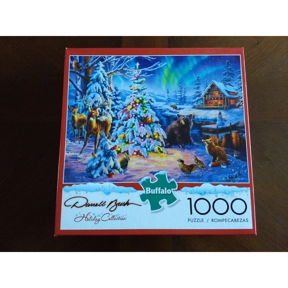 Buffalo Games Jigsaw Puzzle 1000 Pc Woodland Christmas Animals Complete‎ Poster
